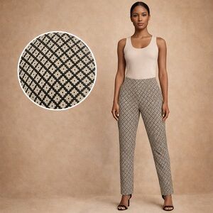 Sensationnel Expression Black White Diamond Print Stretch Pants L